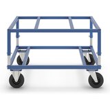 Kongamek transportni voziček za palete KM222, dxšxv 1200 x 1000 x 655 - 830 mm, modre barve, 2 vrtljivi in 2 fiksni kolesi | Shoptok.si