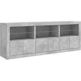  Komoda s LED svjetlima siva boja betona 181,5x37x67 cm | shoptok.hr