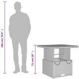 vidaXL Vrtna miza črna 80x80x71 cm poli ratan in akacijev les | Shoptok.si