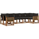 Set vanjskih sofa 7 pcs Prirodna i crna | shoptok.hr