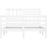  Posteljni okvir bel iz trdnega lesa 150x200 cm 5FT, (20645943) | Shoptok.si
