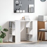 vidaXL Bela kotna miza Bela MDF Srednje velika Shranjevanje | Shoptok.si