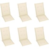  Sklopive stolice 6 kom s jastucima od punog bagremovog drveta Krema 120 x 50 x 3 cm | shoptok.hr