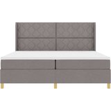vidaXL Postelja s pomično vzmetnico in ležiščem Taupe 200x200 cm Tkanina, (22049938) | Shoptok.si