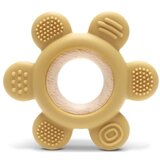 Lorelli SILIKONSKO DRVENA GLODALICA ZA BEBE FLOWER - NATURAL YELLOW (10210890001) Cene