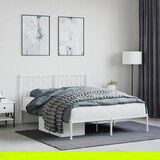 vidaXL Metalni okvir za krevet s uzglavljem bijeli 140 x 200 cm Cijene