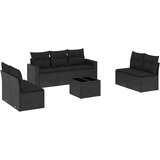 Maison Chic Seti vrtnega pohištva - Vrtna garnitura - Vrtni pohištvo set 8-delna z blazinami črn poli ratan, (21800216) | Shoptok.si