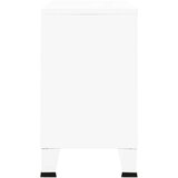  Komoda bela 105x35x62 cm kovina in steklo | Shoptok.si