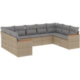  9-dijelni set vrtnih sofa s jastucima bež od poliratana | shoptok.hr