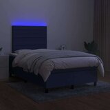  Box spring postelja z vzmetnico LED modra 120x200 cm blago | Shoptok.si