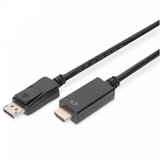 Digitus DisplayPort / HDMI adapterski kabel DisplayPort utikač, HDMI-A utikač 1.00 m crna AK-340303-010-S trostruko zaštićen DisplayPort kabel u