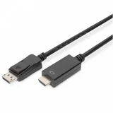 DisplayPort / HDMI adapterski kabel DisplayPort utikač, HDMI-A utikač 1.00 m crna AK-340303-010-S trostruko zaštićen DisplayPort kabel