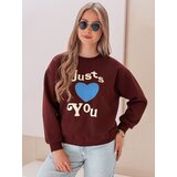 DStreet Bluza damska oversize z nadrukiem FEELME bordowa | Shoptok.si