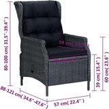  Vrtna jedilna garnitura 5-delna temno siva, (20677584) | Shoptok.si
