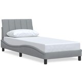 Maison Chic Posteljni okvir - Enojna postelja - Postelja za odrasle brez vzmetnice svetlo siv 80x200 cm blago-J7508, (21768203) | Shoptok.si