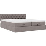 vidaXL Otomanski posteljni okvir z vzmetnicami taupe 200x200 cm blago | Shoptok.si