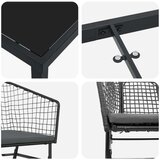 vidaXL Set od 3 Crna i tamno siva PE ratan, čelik obložen prahom | shoptok.hr