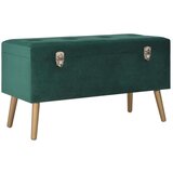 vidaXL klupa s pretincem za pohranu 80 cm zelena baršunasta | shoptok.hr