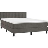  Box spring postelja z vzmetnico LED temno siva 140x190 cm žamet, (20930547) | Shoptok.si