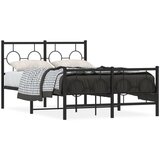 Furnova Kovinski posteljni okvir z vzglavjem in vznožjem črn 120x190 cm, (21944249) | Shoptok.si
