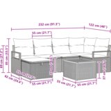 vidaXL 7-dijelni set vrtnih sofa s jastučićima siva poly rattan, dvosjed vrtna sofa s jastučićima siva poly rattan | shoptok.hr