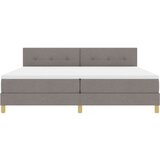  postelja v škatli z vzmetnico taupe 200x200 cm tkanina, (22082858) | Shoptok.si