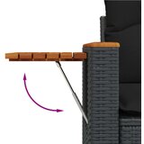  10-dijelni set vrtnih sofa s jastucima crni od poliratana | shoptok.hr