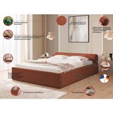 Ropez Tapecirani bračni krevet s prostorom za odlaganje s podnicom 180x200 cm boje terakote Cille – | shoptok.hr