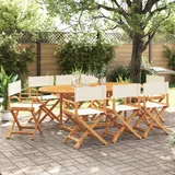 vidaXL Zložljivi vrtni stoli 8 kosov kremno belo blago