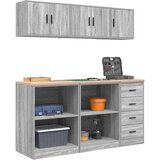  Garažne omare 6 kosa siva sonoma inženirski les, (22047539) | Shoptok.si