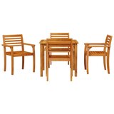  Set od 5 komada za blagovanje u vrtu od čvrstog akacijinog drveta | shoptok.hr