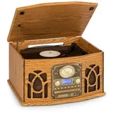 NR-620, DAB, stereo sistem, les, gramofon, DAB+, predvajalnik CD, rjava