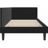  Kutni okvir kreveta s uzglavljem Crna 90 cm x 190 cm Baršun | shoptok.hr