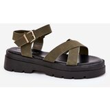 Boto Ladies platform sandals made of eco leather dark green Gevinniser | Shoptok.si