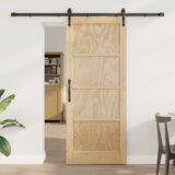 vidaXL Drsna vrata s kompletom pribora 'ORKDAL'iz trdnega borovega lesa | Shoptok.si