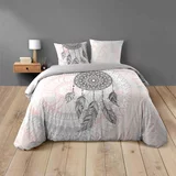 Douceur d intérieur Bijela/ružičasta pamučna posteljina za bračni krevet 200x200 cm Namaste –