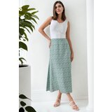 Dewberry 16652 Womens Midi Woven Skirt-GREEN | shoptok.hr