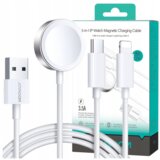 Joyroom KABEL 3V1 MAGNETNI POLNILEC USB-A NA LIGHTNING USB-C 1.2M BEL, (21974721) | Shoptok.si