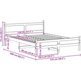  Okvir kreveta bez madraca bijeli 120 x 200 cm masivna borovina | shoptok.hr