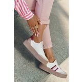 Zazoo Leather Women's Sneakers On Platform N1234 Beige-Red | shoptok.hr