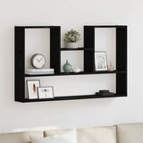 vidaXL Stenska polica črna hrast 99x15x60 cm iverna plošča | Shoptok.si