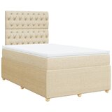 vidaXL Box spring postelja z vzmetnico krem 120x190 cm blago, (21304862) Cene