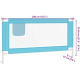  Sigurnosna ograda za dječji krevet plava 200 x 25 cm od tkanine | shoptok.hr