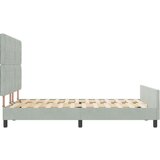 vidaXL Krevetna Okvir Svjetlosiva 140x200 cm Baršun | shoptok.hr