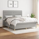 s oprugama i madracem svjetlosivi 180x200 cm od tkanine | shoptok.hr
