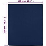  Plahta s gumicom od žerseja modra 140x200 cm pamučna | shoptok.hr
