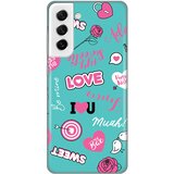  Silikonska maska za Samsung G990 Galaxy S21 FE Love Print tirkizna Cene