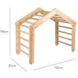 MeowBaby Roza/naravna barva trikotnik iz borovega lesa 112x61x94 cm Montessori - | Shoptok.si