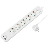 Produžni kabl sa zaštitom 5 utičnice, 1X USB- A, 1X USB- C 1.5m LPS280U