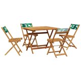  5-dijelni vrtni blagovaonski set uzorkom lišća tkanine i drva | shoptok.hr